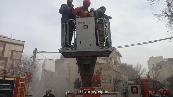 حریق ساختمان پنج طبقه در تهران