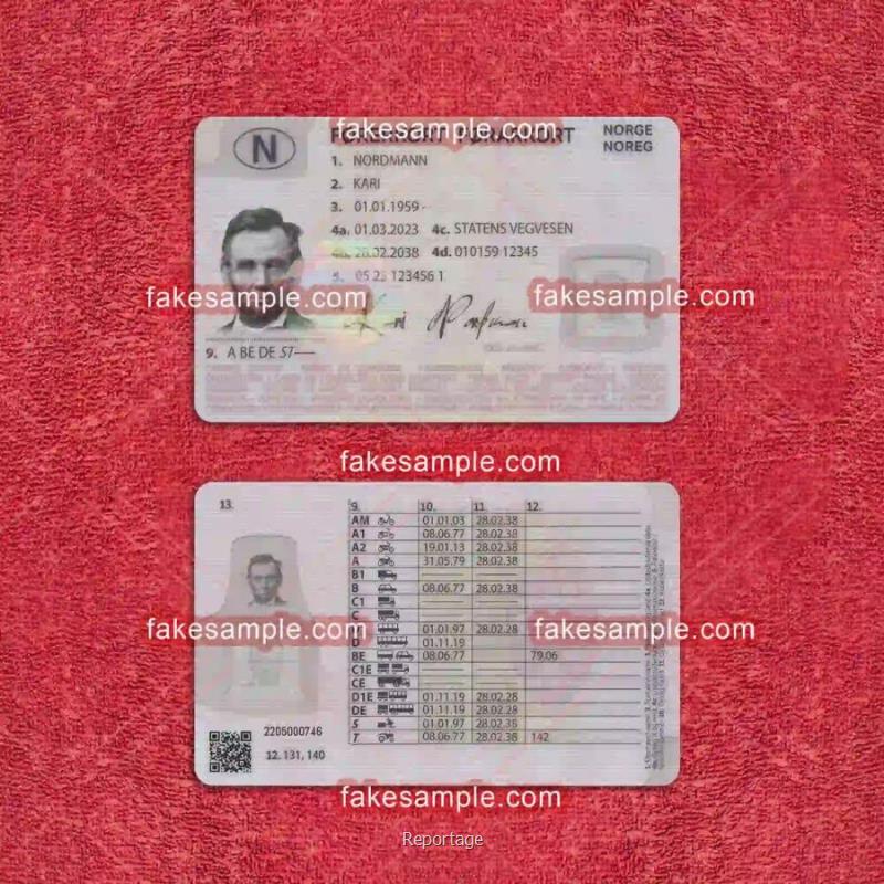 Norway Driver Licence Fake Template